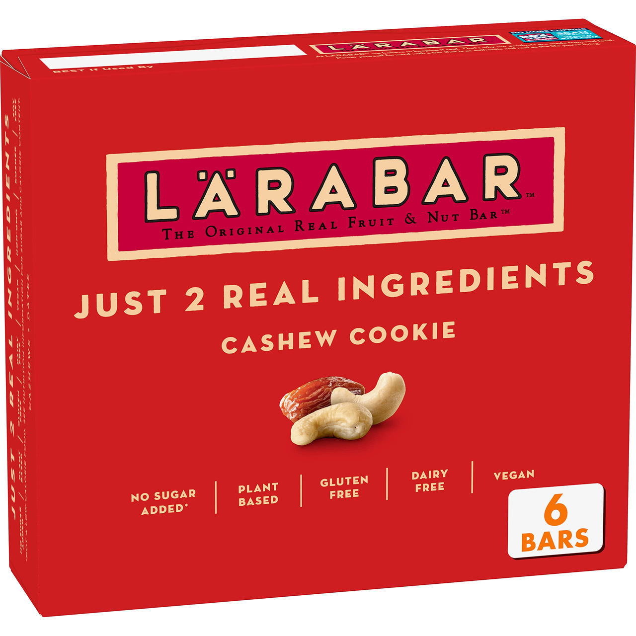 Larabar Cashew Cookie, Gluten Free Vegan Fruit & Nut Bars, 1.7 oz Bars, 6 ct