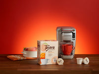 Tejava Unsweetened Black Tea with Natural Peach Flavor Pods, Award-Winning Tea, 100% recyclable Single Serve Cups (24 Pack)