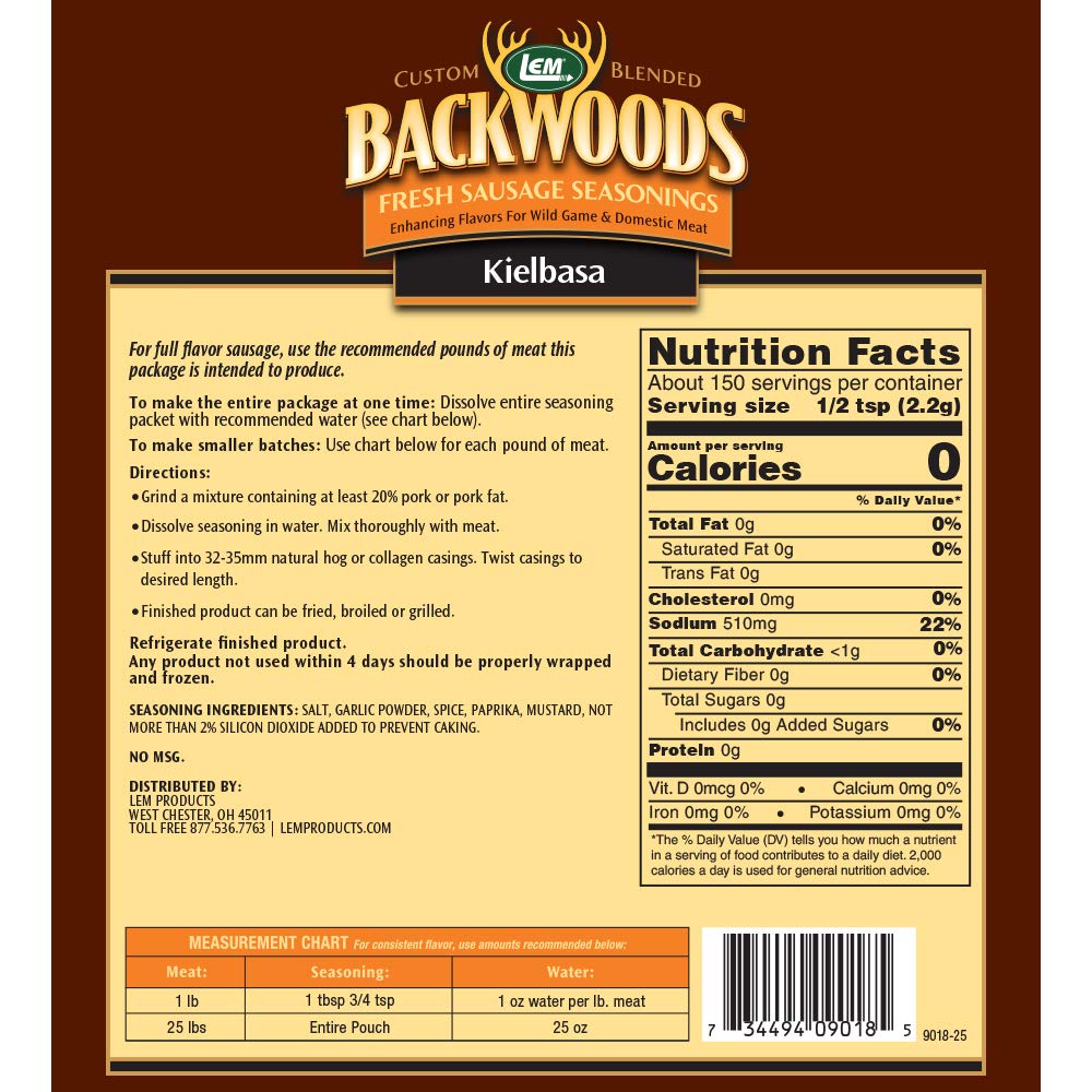 LEM Backwoods Kielbasa Fresh Sausage Seasoning