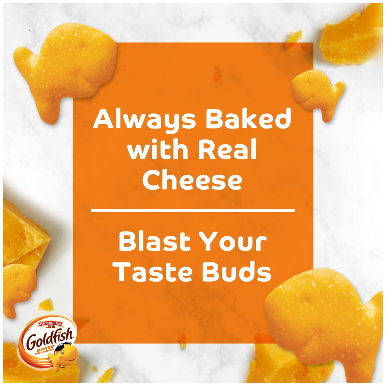 Goldfish Flavor Blasted Xtra Cheddar Cheese Crackers, Baked Snack Crackers, 0.9 Oz On-the-Go Snack Packs, (Pack of 9)