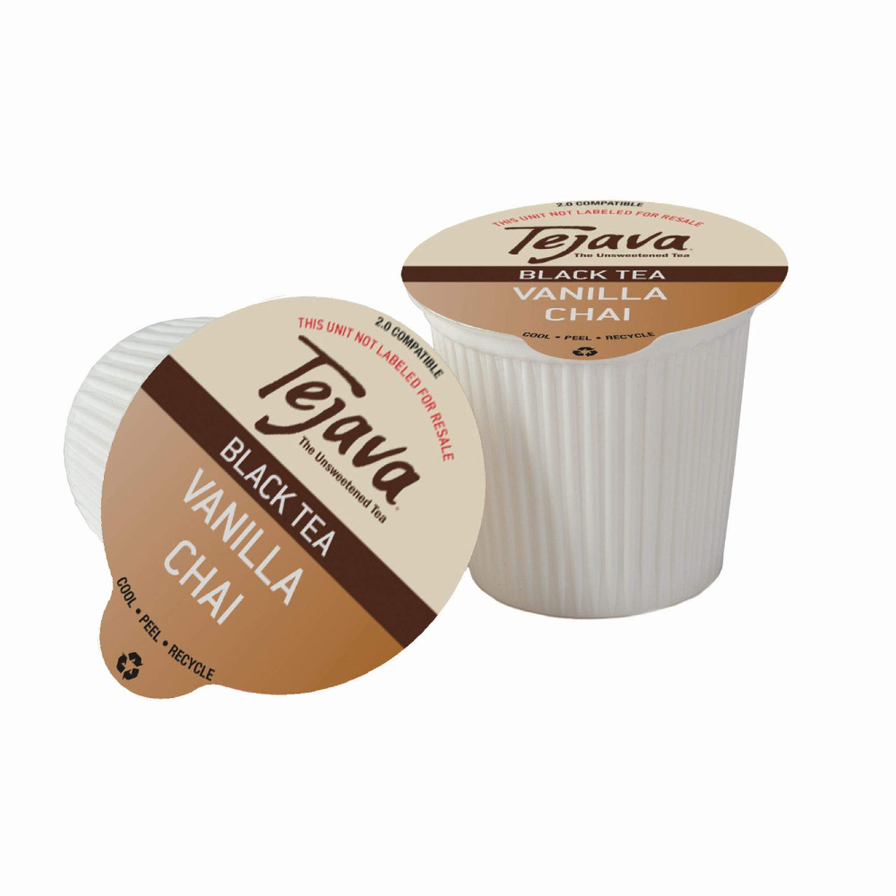 Tejava Unsweetened Black Tea with Natural Vanilla Chai Flavor Pods, Award-Winning Tea, 100% recyclable Single Serve Cups (24 Pack)