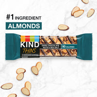 KIND THINS Dark Chocolate Nuts & Sea Salt Bars (Now with Peanuts), Gluten Free, 4g Sugar, 0.74 oz bars, 10 count