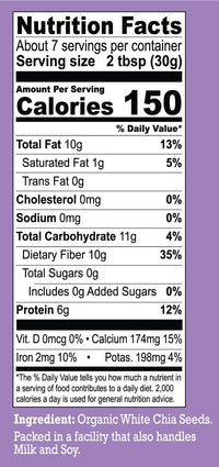 NATIERRAHimalania Organic White Chia Seeds | Non-GMO & Vegan | 7 Ounce