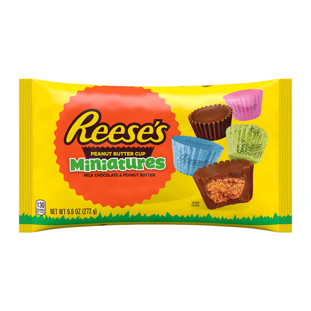 REESE's Miniatures Milk Chocolate Peanut Butter Cups, Easter Candy, 9.6 oz Bag