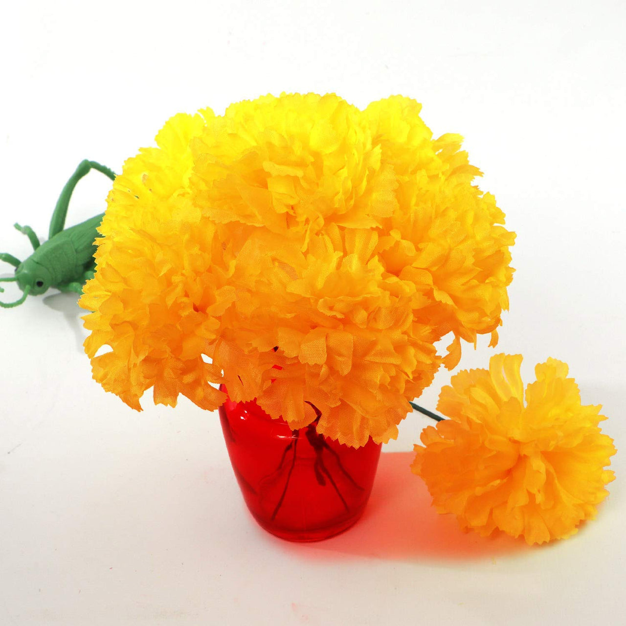 Larksilk Gold Silk Carnation Picks, Artificial Flowers for Weddings, Decorations, DIY Dcor, 50 Count Bulk, 3.5" Carnation Heads with 5" Stems