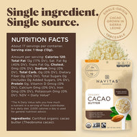Navitas Organics Cacao Butter, 8 Ounce  Organic, Non-GMO, Fair Trade, Gluten-Free
