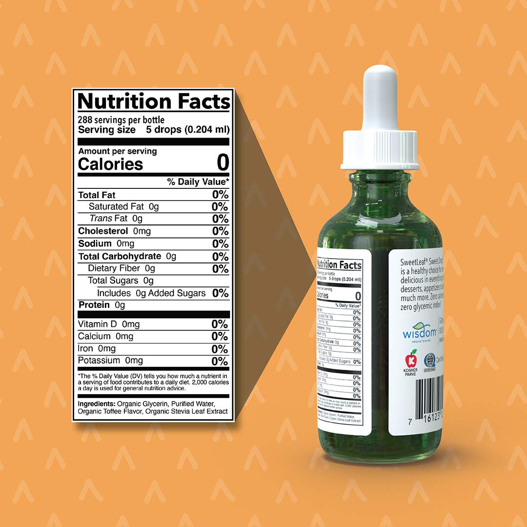 SweetLeaf Sweet Drops English Toffee Liquid Stevia Sweetener - English Toffee Stevia Drops, Zero Calories, Zero Sugar, Non-GMO, Gluten-Free, Keto Friendly - 2 Fl Oz