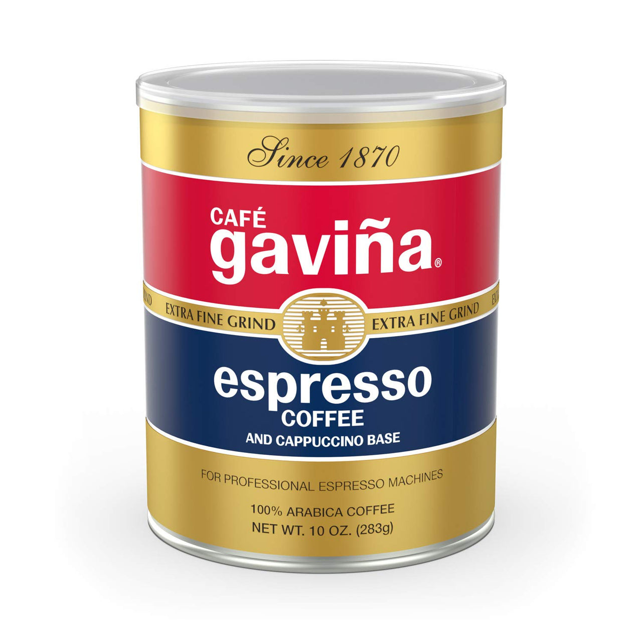 Cafe Gavina Espresso Roast Extra Fine Ground Coffee, 100% Arabica, 10-Ounce Can