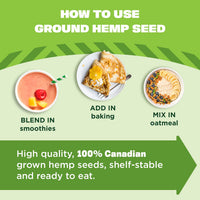 Manitoba Harvest Organic Ground Hemp Seed, 7 oz  5g Plant Based Protein, 6g of Fiber per Serving  Non-GMO Project Verified, Vegan, Keto, Paleo  Omega 3 & 6  Smoothies, oatmeal, use in baking