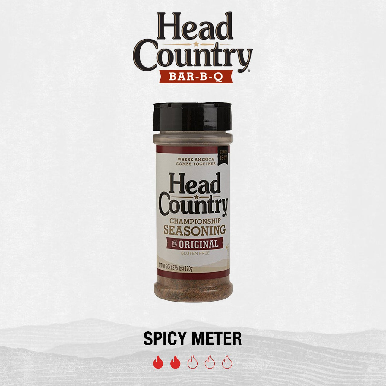 Head Country Bar-B-Q Championship Seasoning, Original | Gluten Free, MSG Free, All-Purpose Barbecue Seasoning | Bold & Herbal Dry Spice Rub To Boost The Flavor Of All Your BBQ Favorites | 6 Ounce, Pack of 1