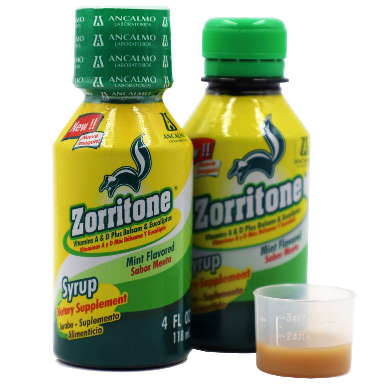Zorritone Syrup enriched with Vitamins A and D, Mint Flavor, 2-Pack of 4 FL Oz, Bottles