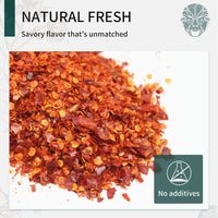 Soeos Chili Flakes 7oz (198g), Non-GMO, All Natural, Premium Sichuan Chili Flakes, Medium Hot, Crushed Red Pepper Flakes, Sichuan Red Chili Pepper, Dried Chili Flakes Bulk, Szechuan Chili Flakes.