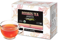 Soeos Rooibos Tea, Rooibos Tea Organic, Rooibos Tea Bags (100 Count), Naturally Sweet Herbal Tea, Caffeine Free, USDA Organic, Red Rooibos Tea Farmed in South Africa 9oz (250g)