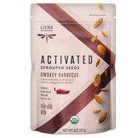 Living Intentions Organic Sprouted Sunflower Seeds: Smokey Barbeque  NonGMO  Gluten Free  Vegan  Paleo  Kosher  8 Ounce Unit