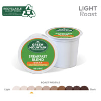 Green Mountain Coffee Roasters Decaf Breakfast Blend, Single-Serve Keurig K-Cup Pods, Light Roast Coffee, 32 Count (Pack of 2)