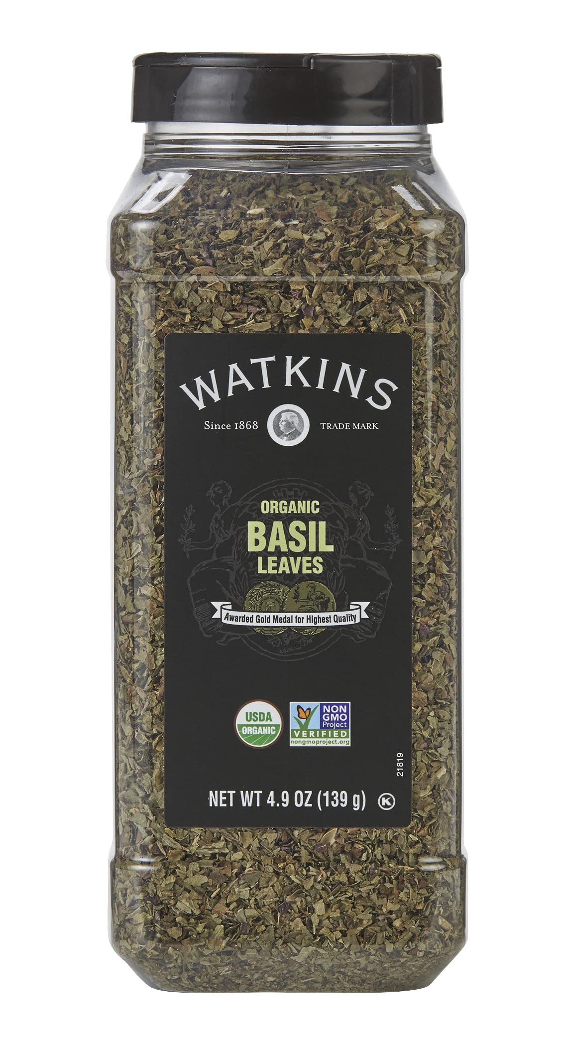 Watkins Gourmet Spice, Organic Basil, 4.9 oz. Bottle (21819)
