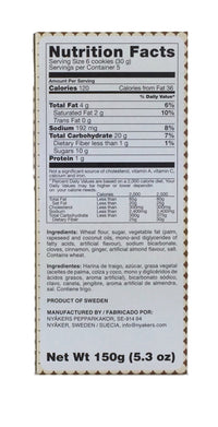 Nyakers Swedish Ginger Snaps, Almond Flavor, One 150g Box