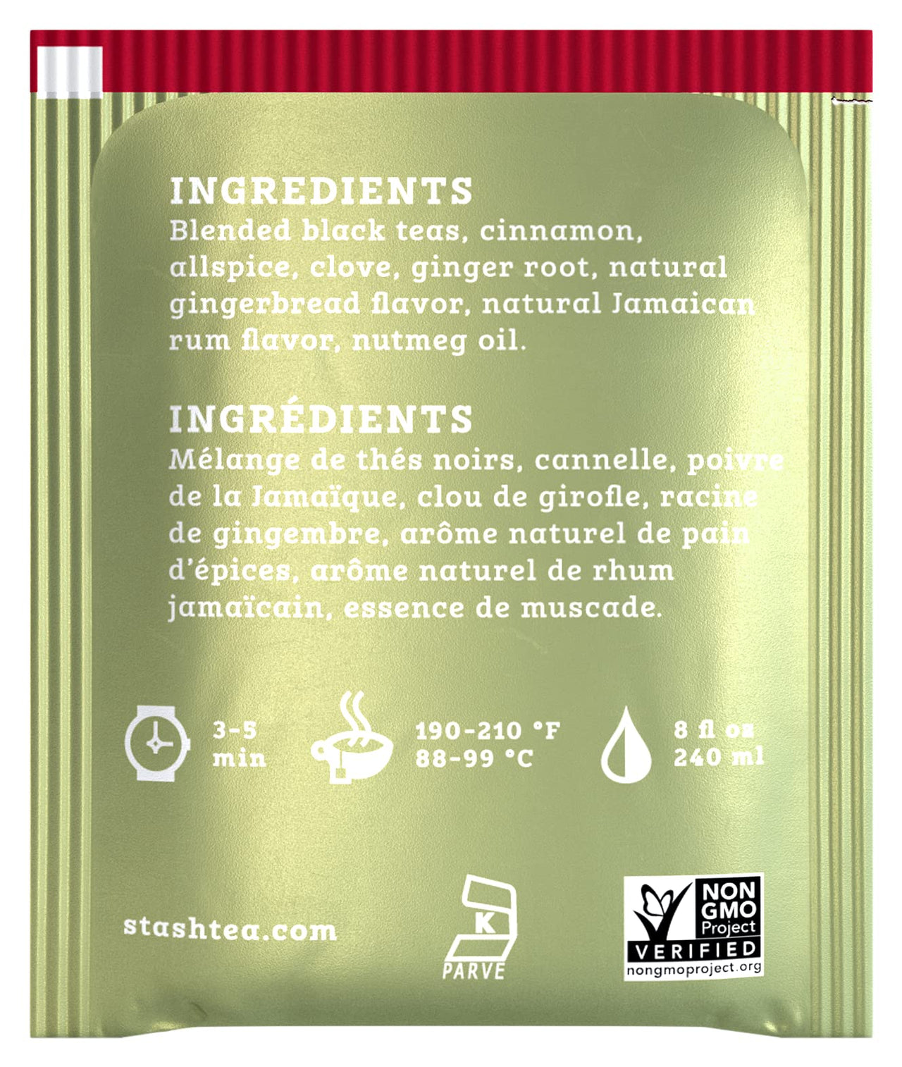 Stash Tea Holiday Chai Black Tea, Box of 100 Tea Bags