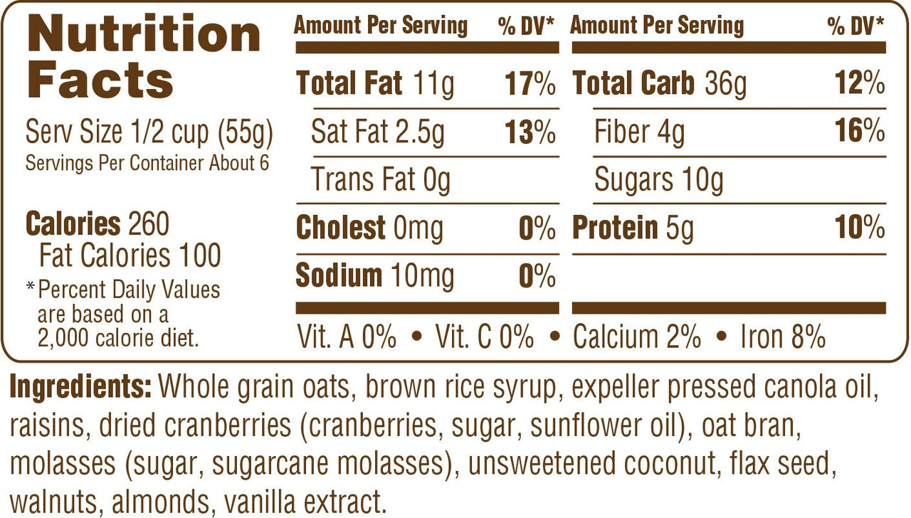 Erin Baker's  Homestyle Granola, Fruit & Nut, Ancient Grains, Vegan, Non-GMO, Cereal, 12 Ounce (Pack of 6)