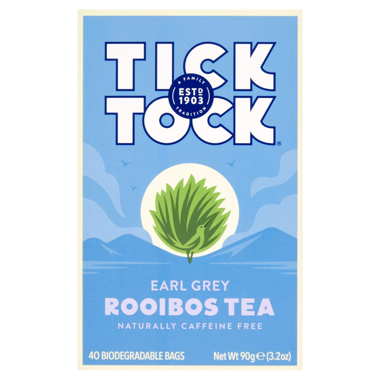 TICK TOCK TEAS Bags Earl Grey Rooibos Tea, 40 Count - Packaging May Vary