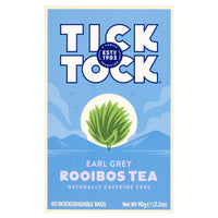 TICK TOCK TEAS Bags Earl Grey Rooibos Tea, 40 Count - Packaging May Vary