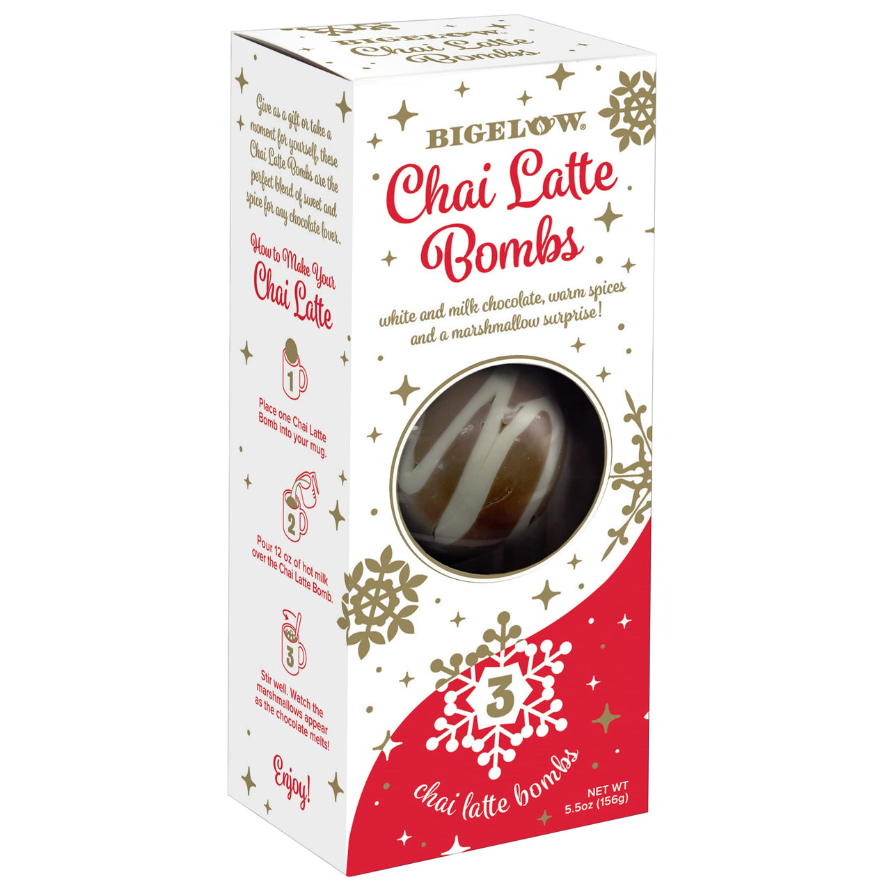 Bigelow Chai Latte Hot Chocolate Bombs, 3 Count
