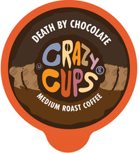 Crazy Cups Flavored Coffee for Keurig K-Cup Machines, Death by Chocolate, Hot or Iced Coffee, 22 Single Serve, Recyclable Pods