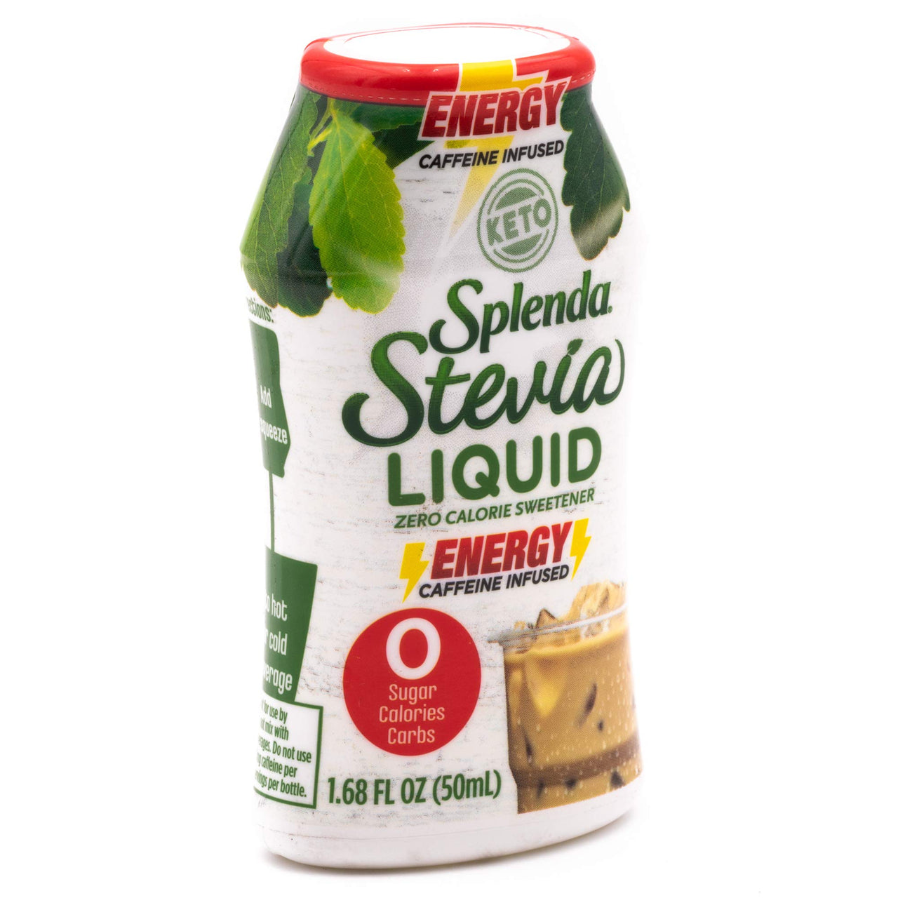 SPLENDA Stevia Liquid, Caffeine Infused Zero Calorie Sweetener Drops, 1.68 Fl Oz