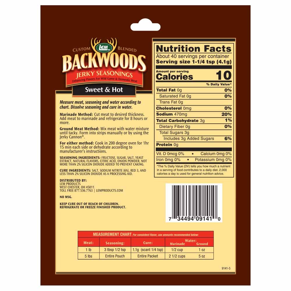 LEM Products 9141 Backwoods Sweet & Hot Jerky Seasoning (5 Lb)