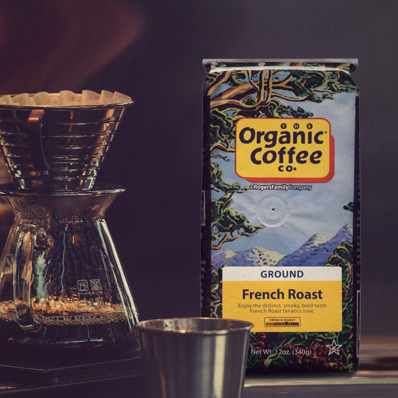 The Organic Coffee Co. Ground Coffee - French Roast (12oz Bag), Dark Roast