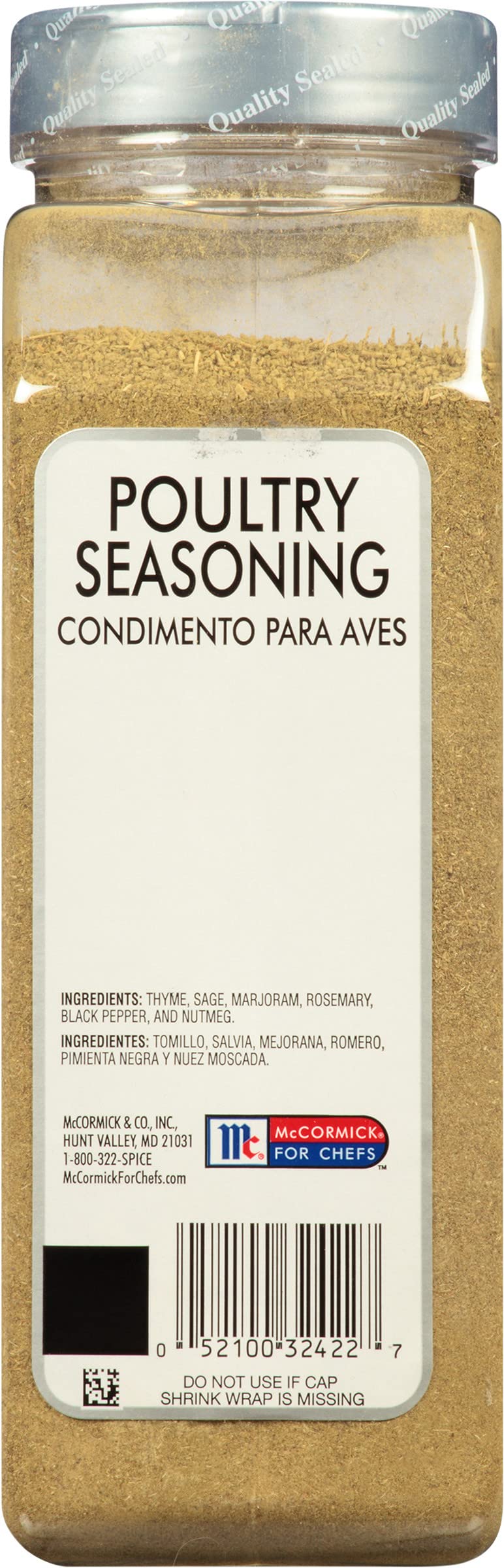 McCormick Culinary Poultry Seasoning, 12 oz - One 12 Ounce Container of Poultry Seasoning Spice with No MSG for Chicken Turkey, Stuffing and Casserole Recipes