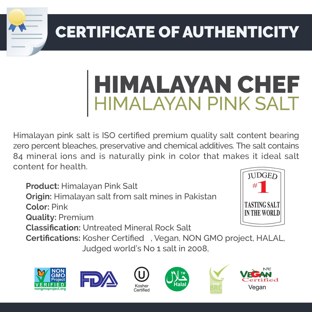 Himalayan Chef Pink Salt Fine Grain, 8 oz