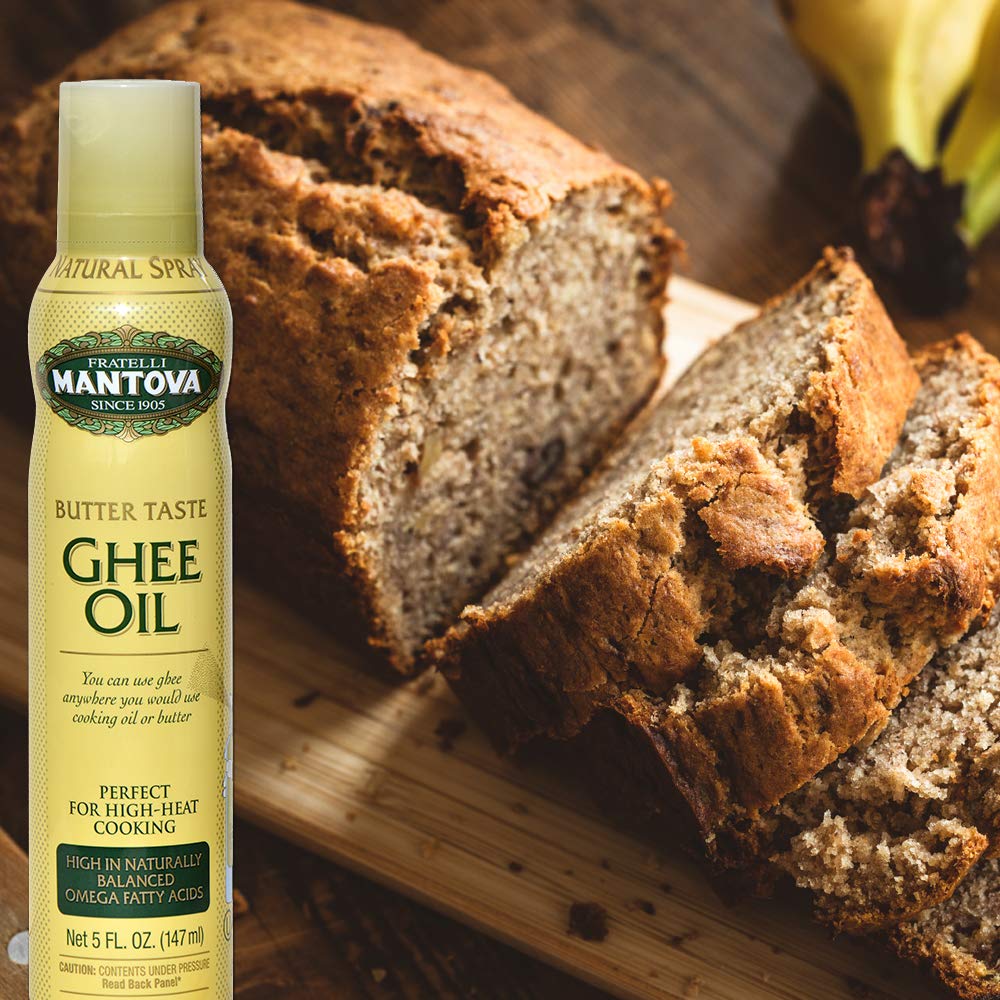 Mantova Ghee Oil, 100% Pure Cooking Oil Spray, Omega-3, perfect for healthy Keto snacks, baking, grilling, or cooking, our oil dispenser bottle lets you spray, drip, or stream with no waste, 5 oz