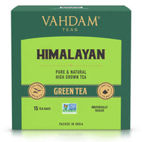 VAHDAM, Organic Green Tea Leaves from Himalayas (15 Pyramid Tea Bags) Non-GMO, USDA Organic Green Tea | Detox Tea Loose Leaf Tea Bag | Eco-Conscious Tea Bags, Rich in Antioxidants