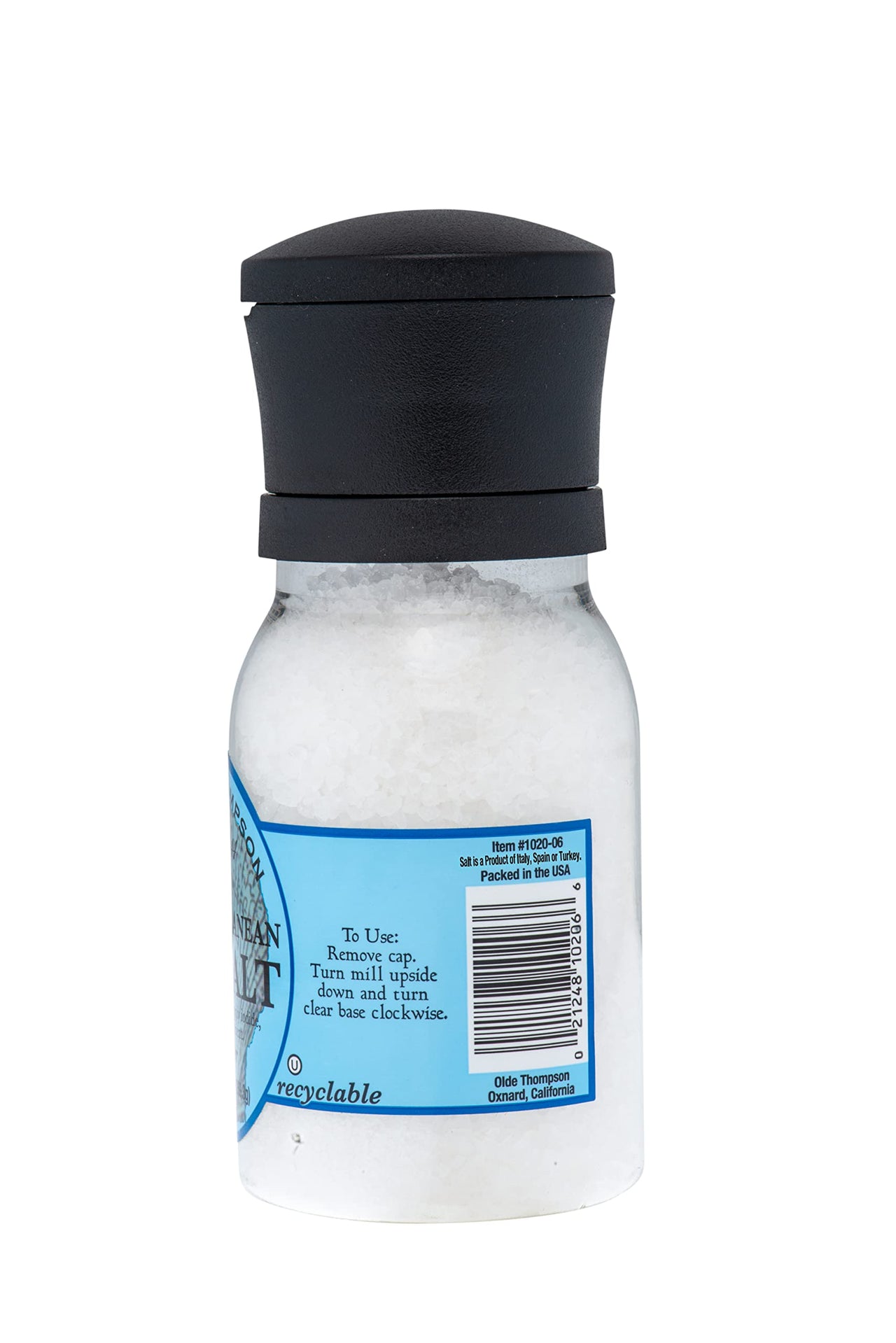 Olde Thompson 4.5 Ounce Mediterranean Sea Salt Grinder with Salt (Pack of 3)