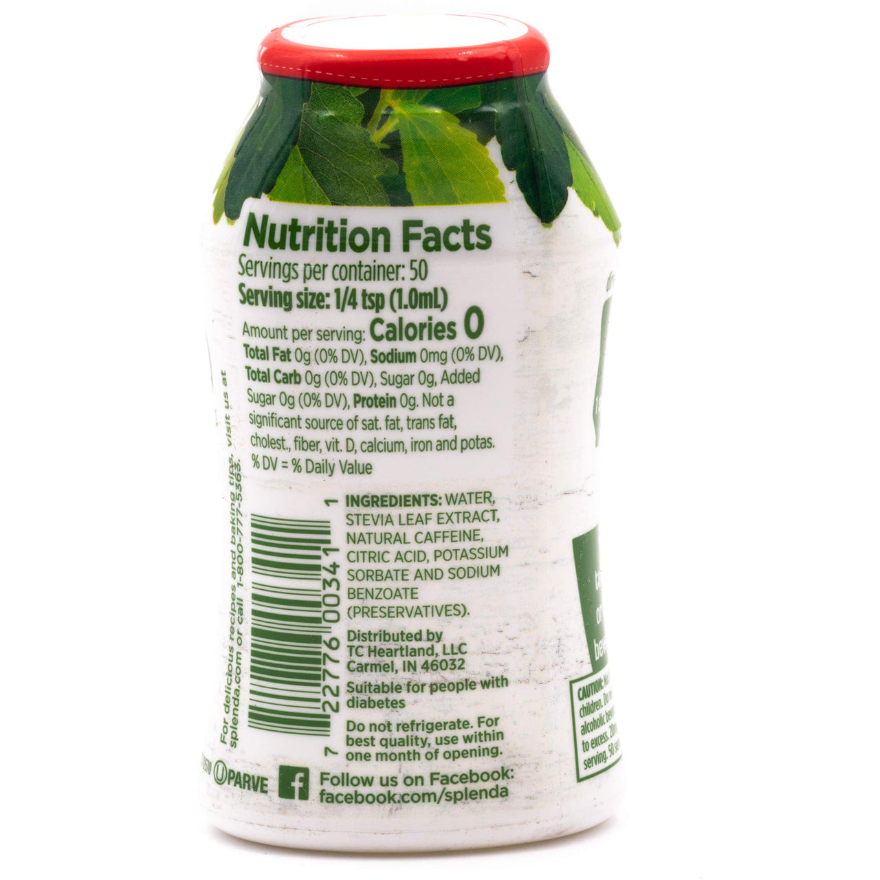 SPLENDA Stevia Liquid, Caffeine Infused Zero Calorie Sweetener Drops, 1.68 Fl Oz