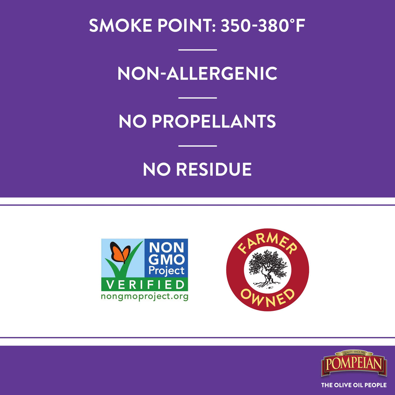 Pompeian Coconut Oil Non-Stick Cooking Spray, Subtle Coconut Flavor, Perfect for Seafood and Baking Coating, Naturally Gluten Free, Non-Allergenic, Non-GMO, No Propellants, 5 FL. OZ., Single Bottle