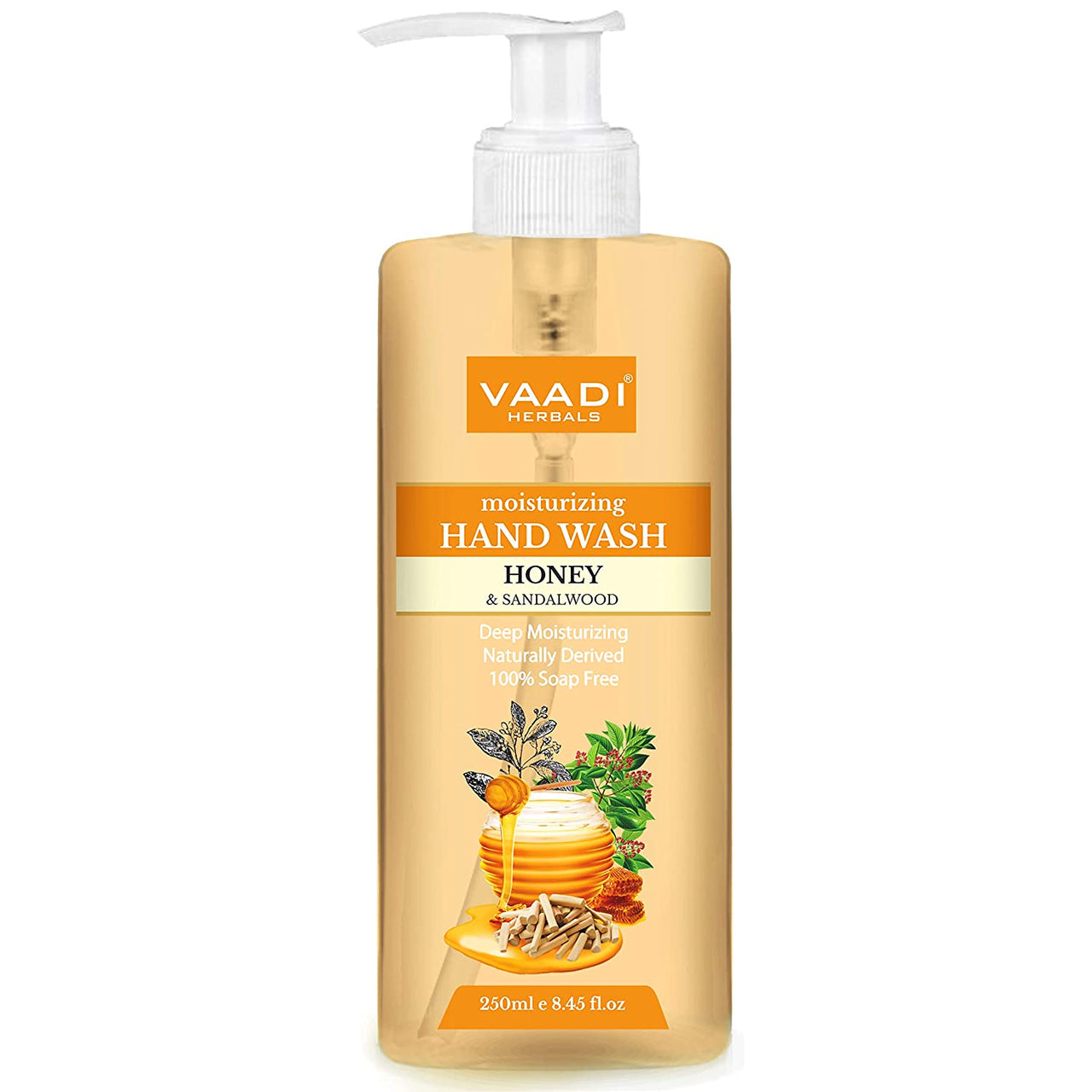 Vaadi Herbals Deep Moisturizing Honey & Sandals Hand Wash - 250 ml