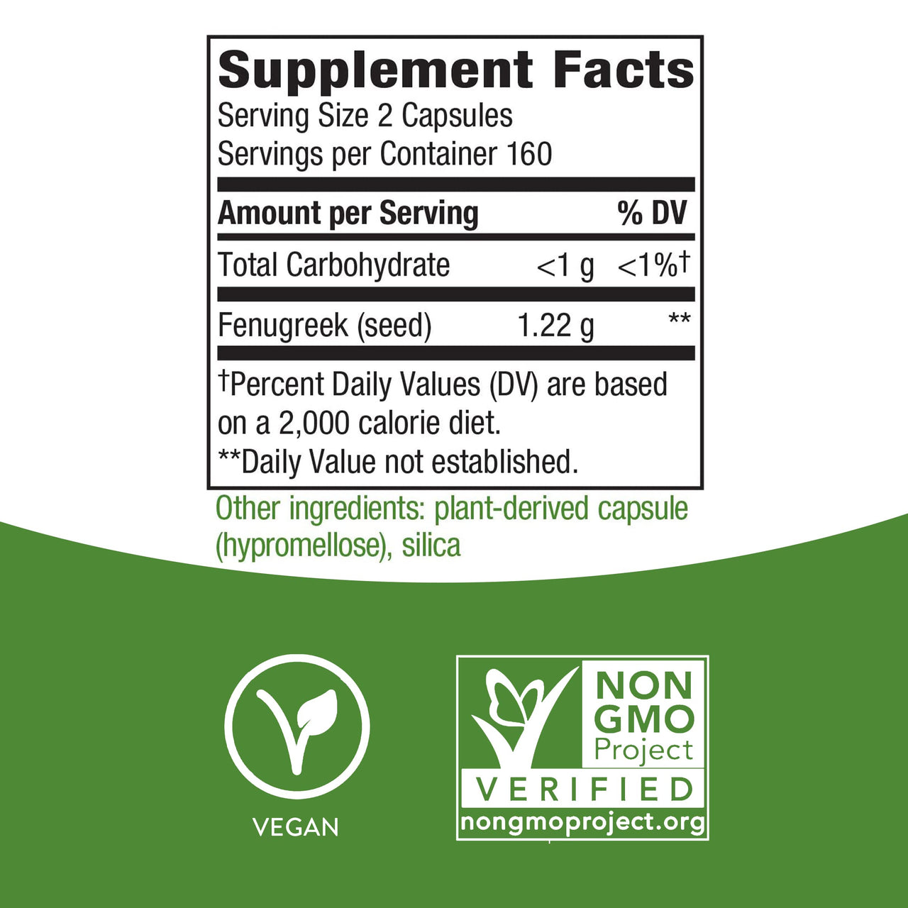 Nature's  Way Fenugreek Seed, Promotes Healthy Lactation*, Non-GMO Project Verified, Vegan, 320 Capsules
