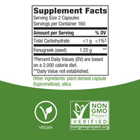 Nature's  Way Fenugreek Seed, Promotes Healthy Lactation*, Non-GMO Project Verified, Vegan, 320 Capsules