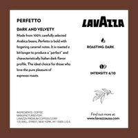 Lavazza Perfetto Single-Serve Coffee K-Cup Pods for Keurig Brewer, 32 Count, Full-bodied dark roast with bold, dark flavor and notes of caramel, 100% Arabica