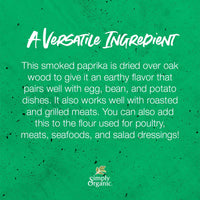 Simply Organic Smoked Paprika, 2.72 Ounce Bottle, Certified Organic, Vegan | Capsicum annuum