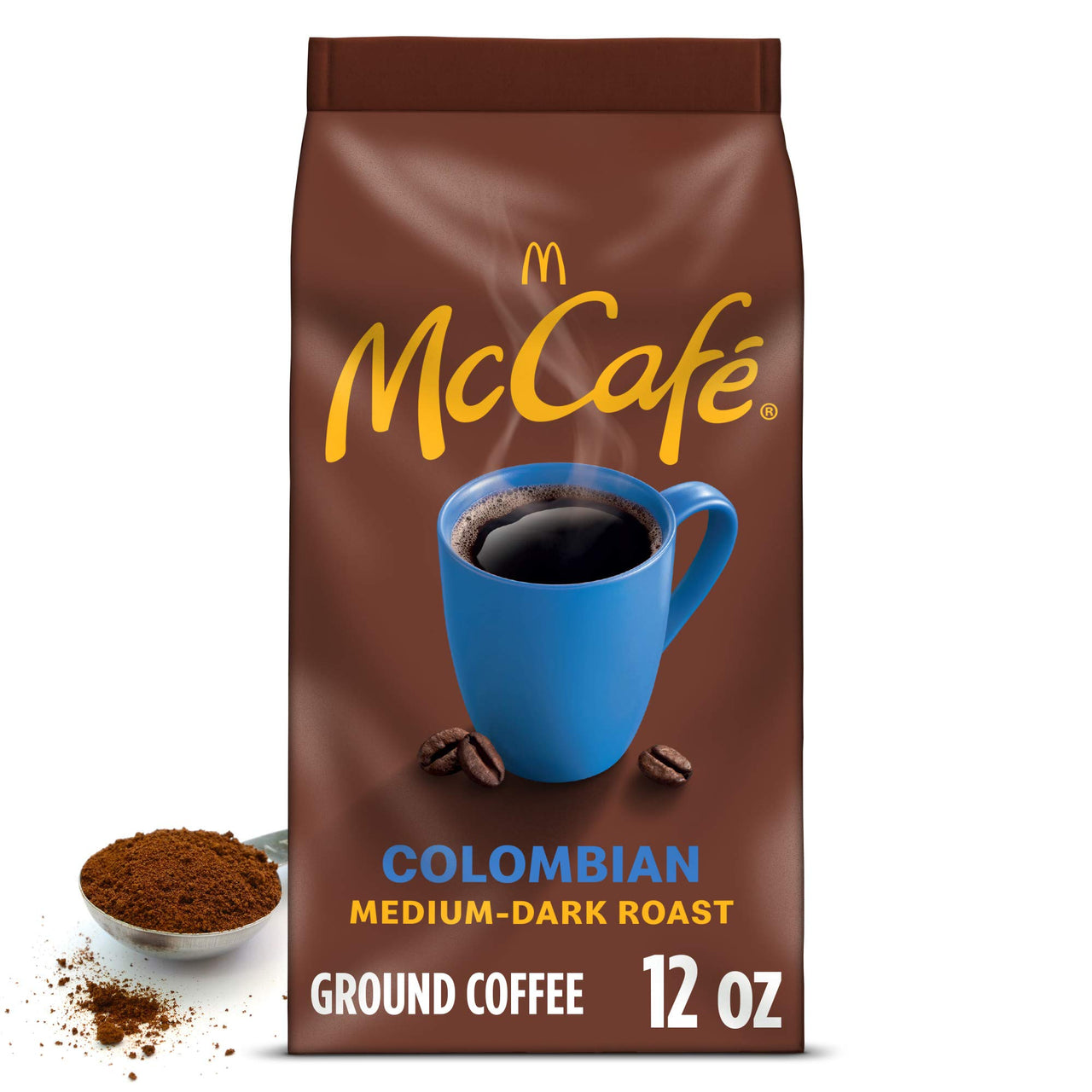 McCaf Colombian, Medium-Dark Roast Ground Coffee, 12 oz Bag