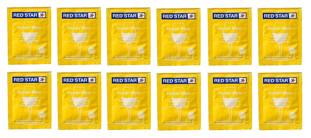 Red Star Premier Blanc Wine Yeast - Pack of 12 - North Mountain Supply Fresh Yeast