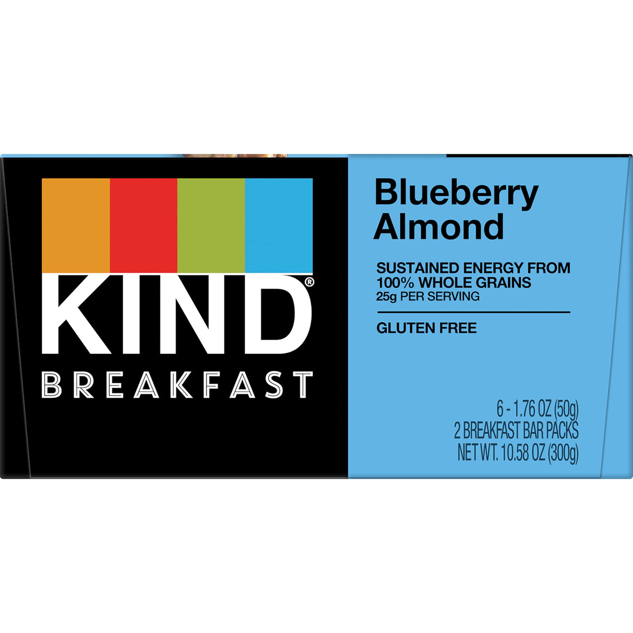 KIND Breakfast, Healthy Snack Bar, Blueberry Almond, Gluten Free Breakfast Bars, 100% Whole Grains, 1.76 OZ Packs (6 Count)