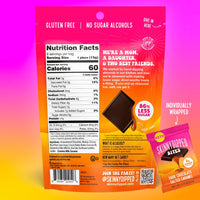SkinnyDipped Dark Chocolate Salted Caramel Bites, 1g Sugar per Piece, Keto Friendly, No Palm Oil, Gluten Free, 4 Pack