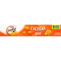 Goldfish Cheddar Cheese Crackers, Baked Snack Crackers, 1 oz On-the-Go Snack Packs, 9 Count Tray