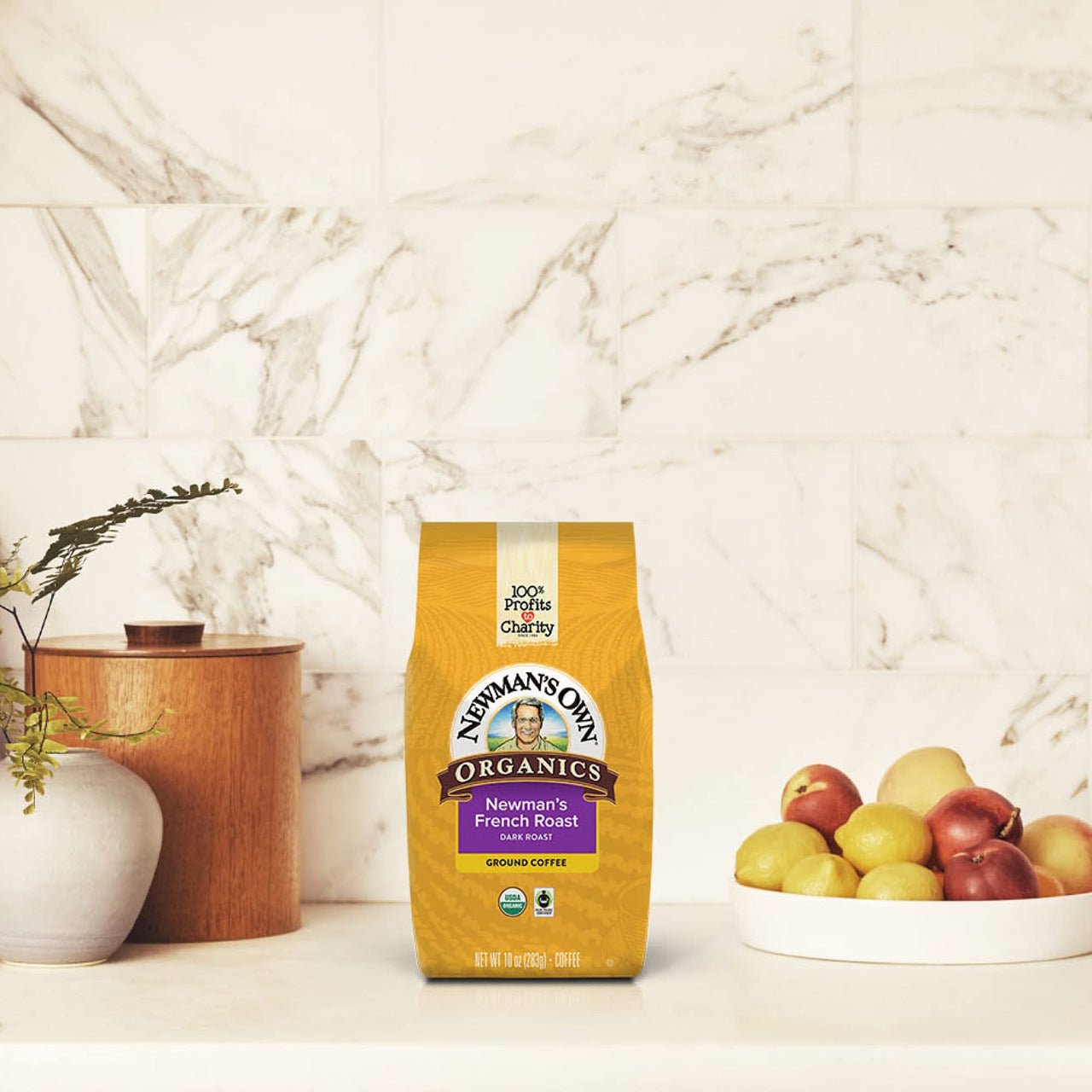 Newman's  Own Organics Newman's  French Roast, Ground Coffee, Dark Roast, Bagged 10 oz