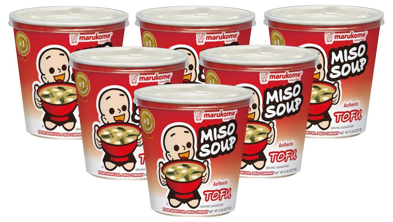 Marukome Instant Miso Soup Cup Tofu, 0.32 Ounce (Pack of 6)