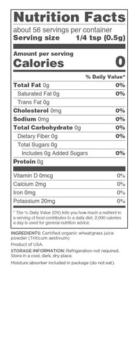 Navitas Organics Wheatgrass Juice Powder, 1 oz. Bag, 56 Servings  Organic, Non-GMO, Freeze-Dried, Gluten-Free